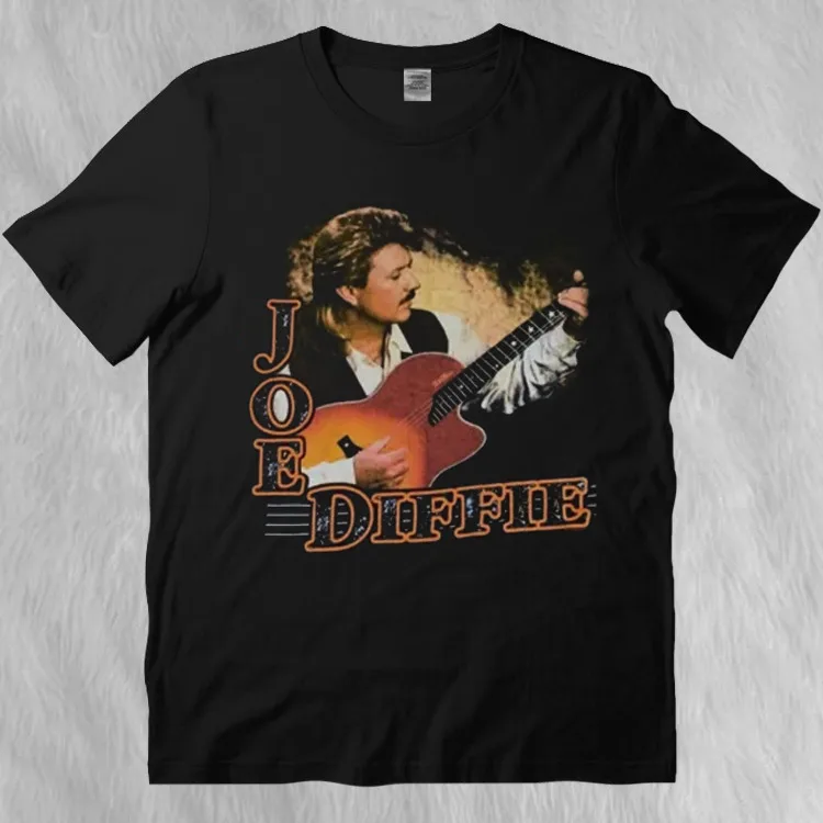 Joe Diffie Vintage Retro 90s Style Black Full Size Tee Shirt