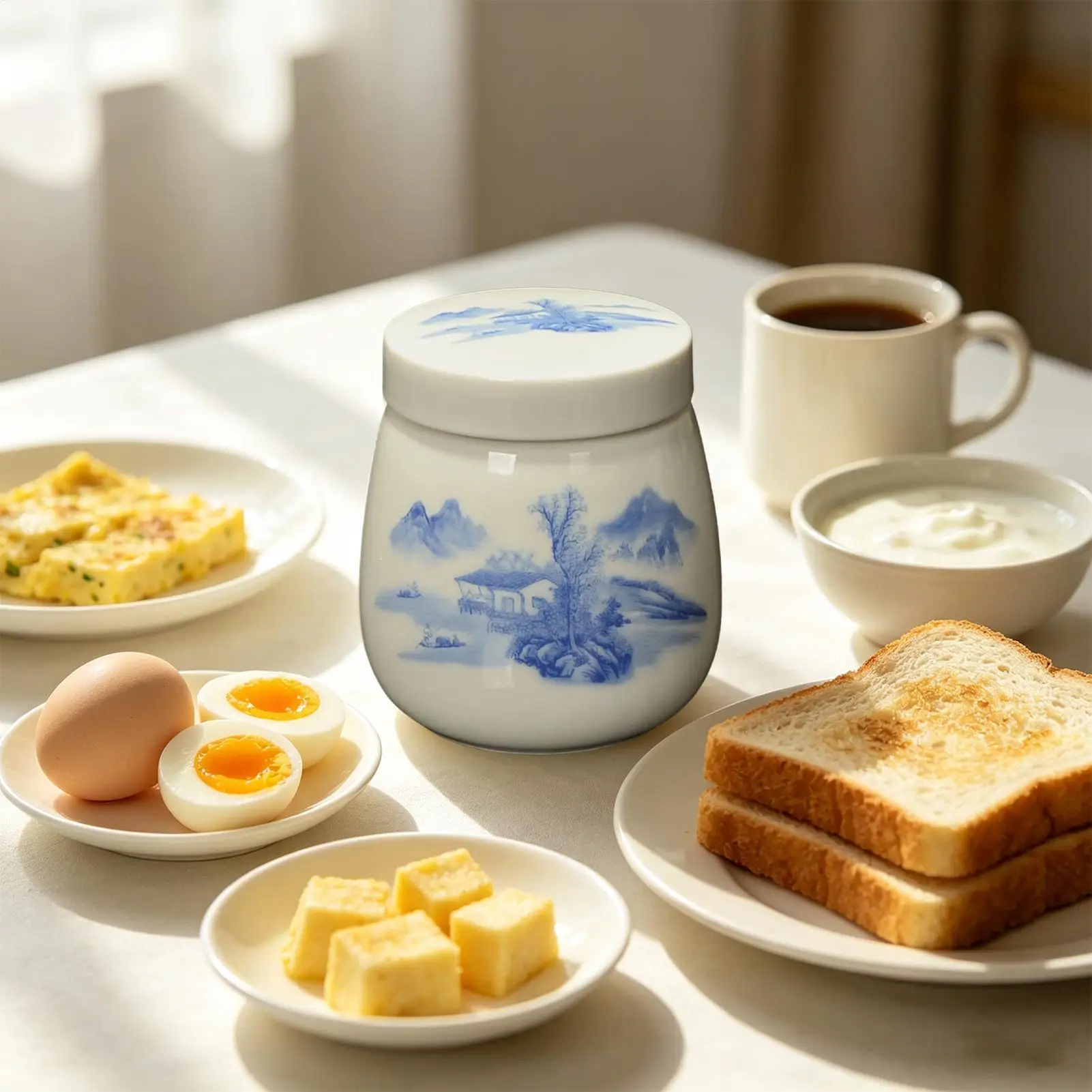 220Ml Flroal Ceramic Coddled Eggs Cup With Lid Boiled Eggs Maker For Soup Making Healthy Cooking And Breakfast Serving