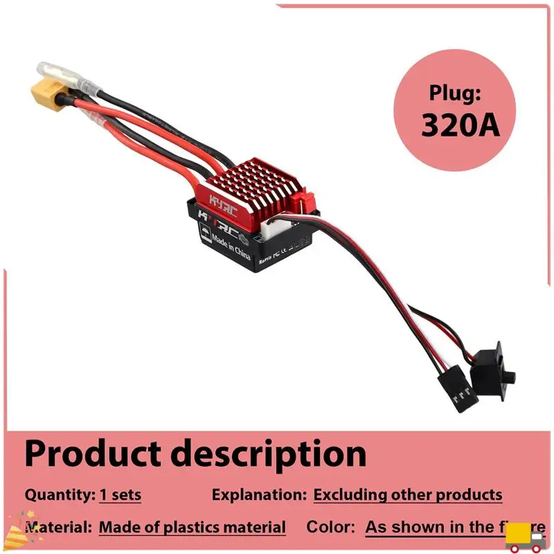 Controlador de velocidad eléctrico cepillado ESC RC Car 60A 6V/2A BEC reemplazo para coche 1/10 RC