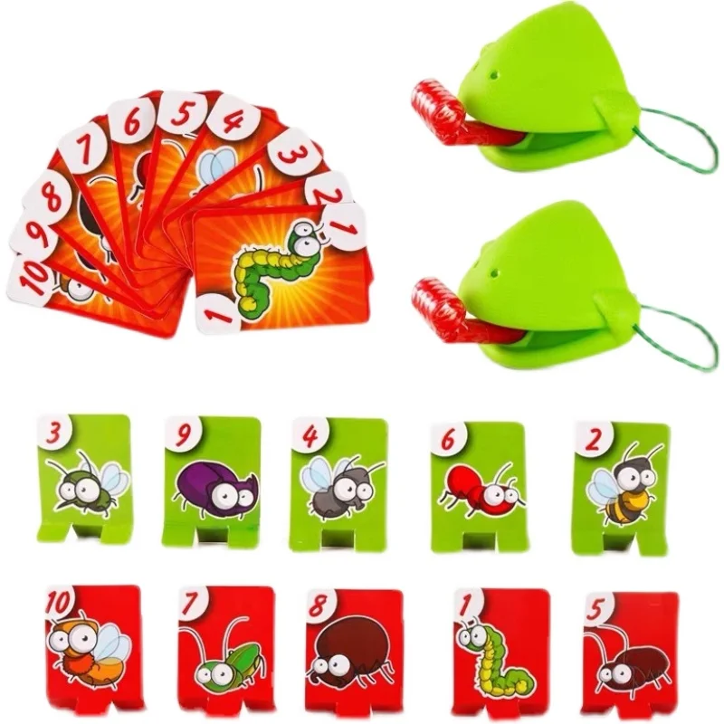 1Set Grenouille Bouche Lézard Collant Sortent Langue Masque Parent-Enfant Bataille Jouets Fêtard Desktop Board Jeux Décompression Tour