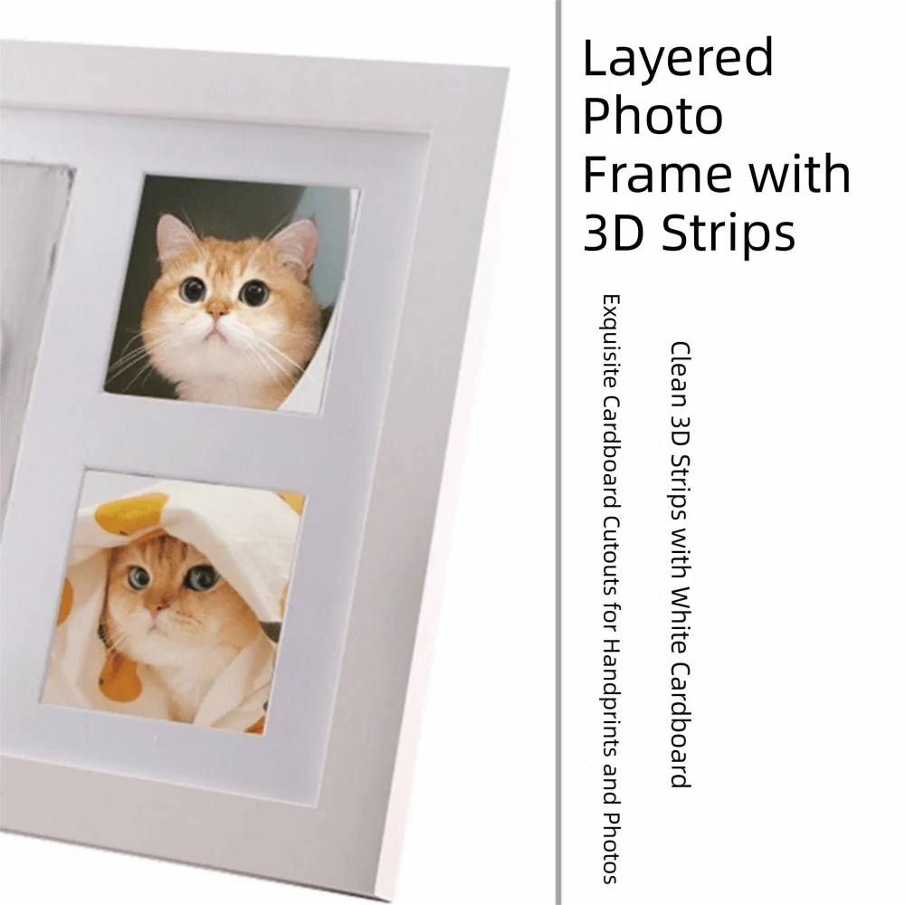 Imprint Clay Baby Hand and Footprints Kit DIY Keepsake Wooden Frame Photo Frame Horizontal Frame Non-Toxic Paint Handprint Kit