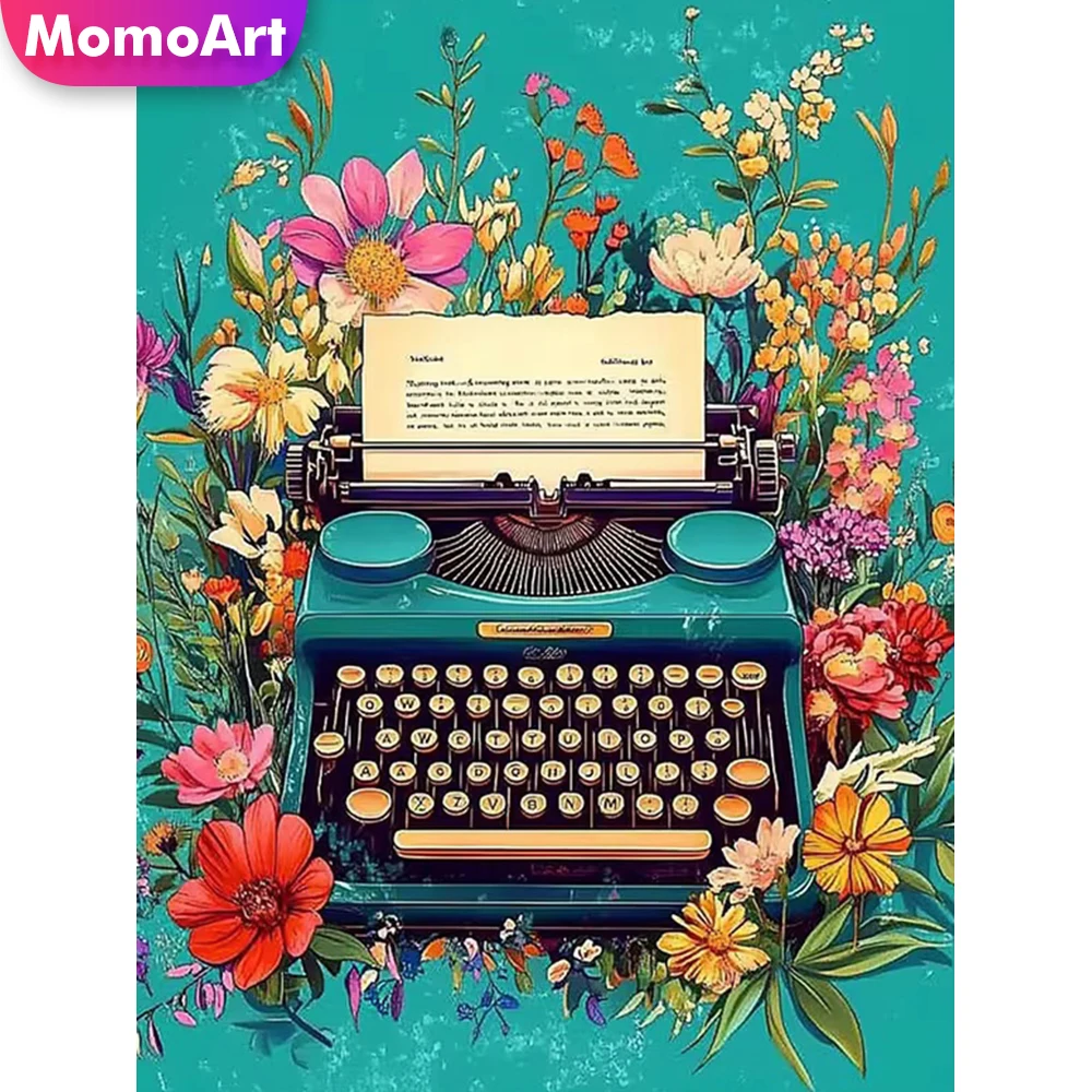 Momoart Diamant-Mosaik Landschafts-Strassbild Stickerei Blumenmuster für Erwachsene Anfänger Diamantmalerei Wandkunst