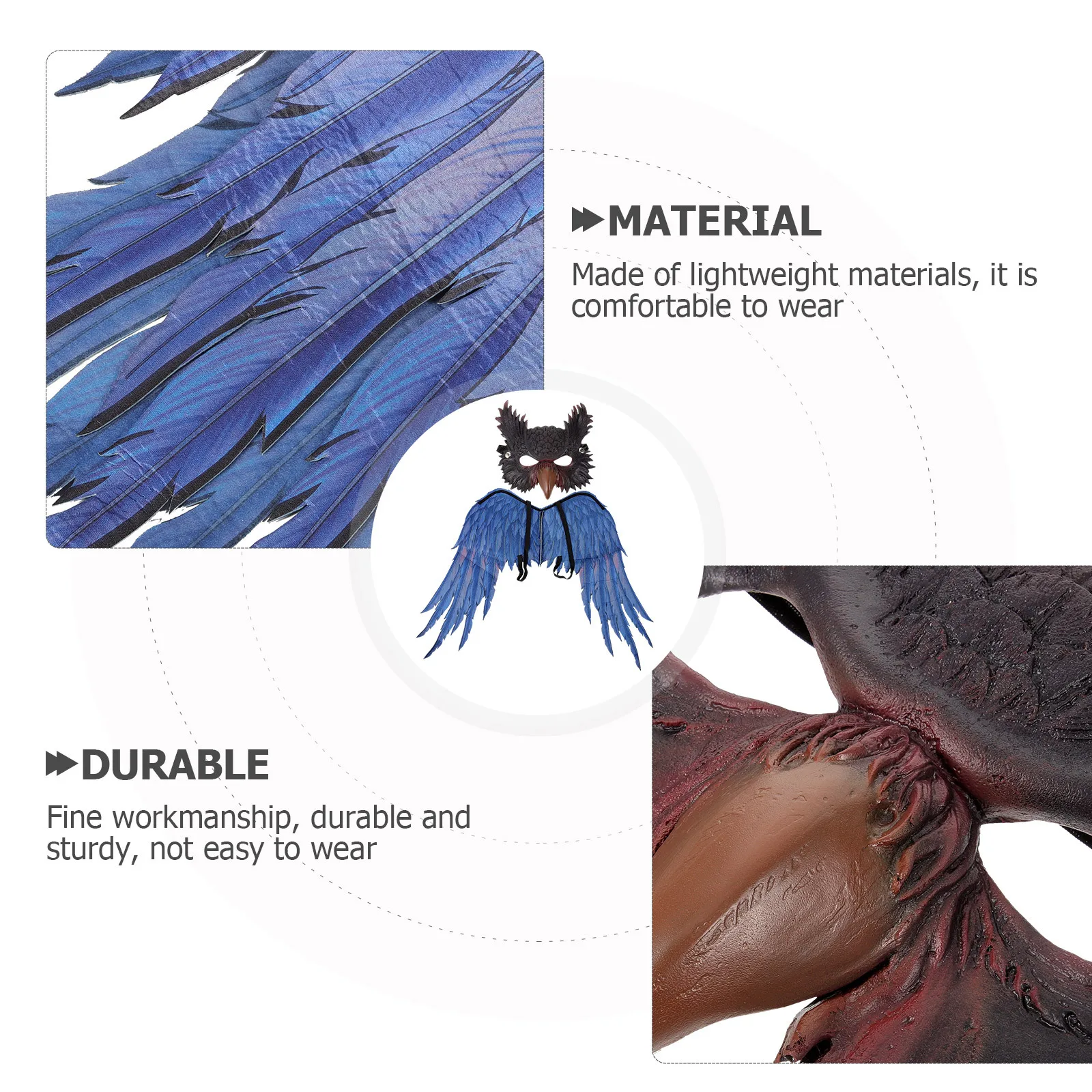 

1Set Owl Mask Wing Set Unique Cosplay Costume Lightweight Party Dress Up Halloween Supplies Party Favor Owl Costume Kit