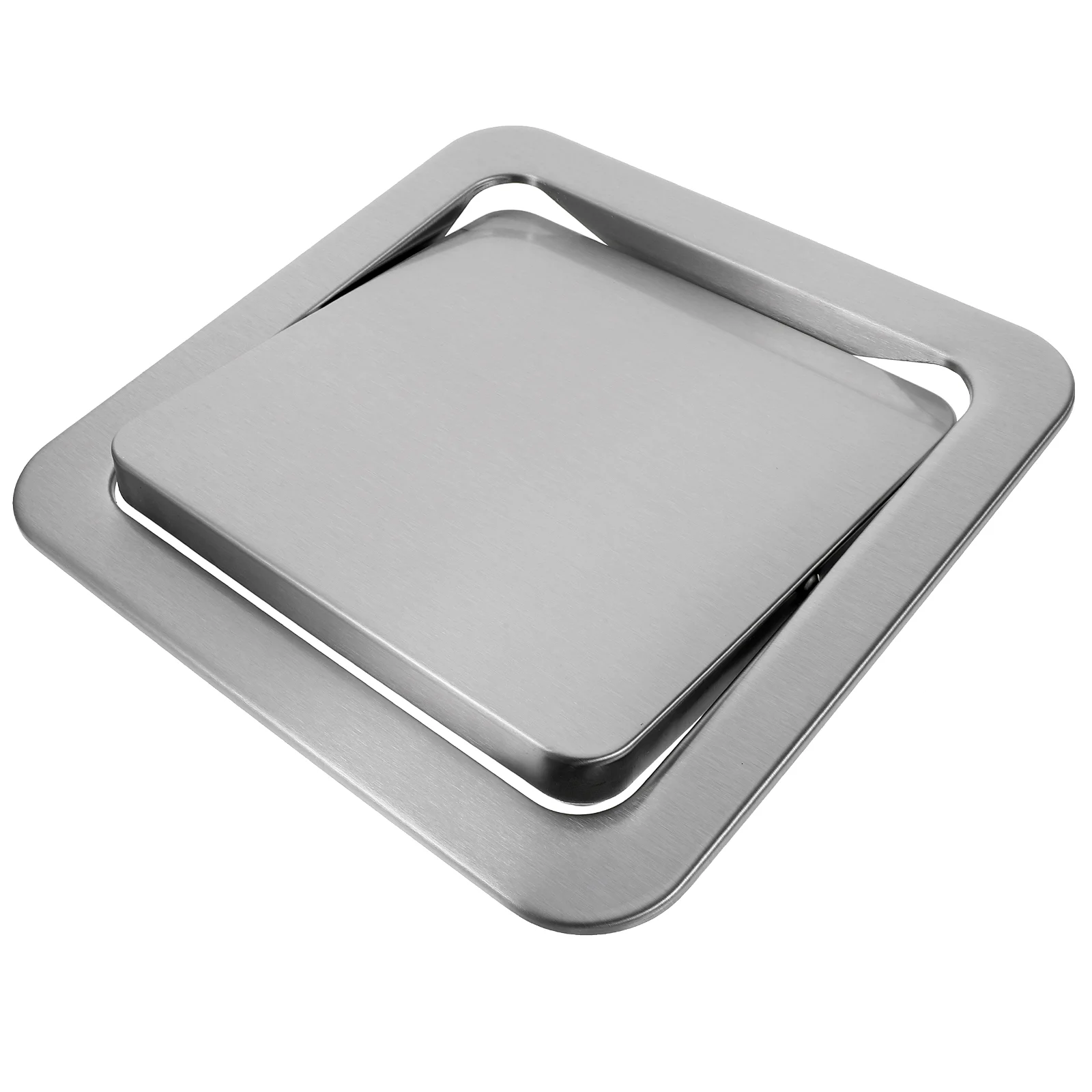 Desktop Accessories Countertop Flap Lid Kitchen Trash Cover Stainless Steel Recessed Bathroom Tabletop Bucket Bin 430 Flush Can