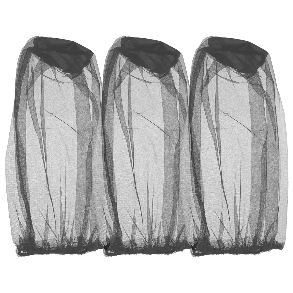 

3pcs Black Anti Insect Hat Mesh Net Camping Mosquito Protection Fishing Hunting Hiking Portable Outdoor Travel Accessories
