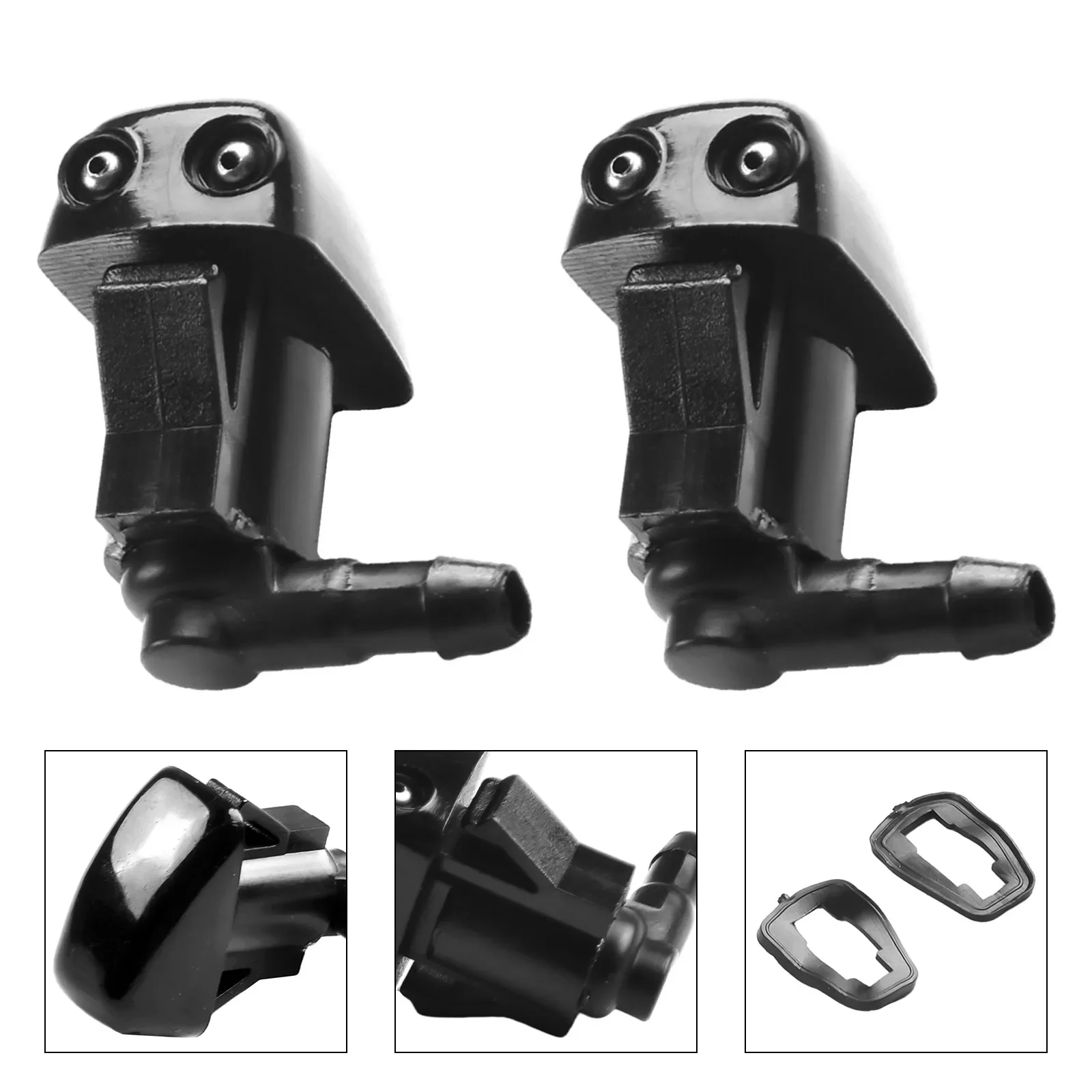 2pcs/Set FOR Mazda Washer Nozzles, Compatible With 6 MK1/5 MK2/3 MK1/RX-8, Black ABS, Direct Replacement OEM GK2C67510B