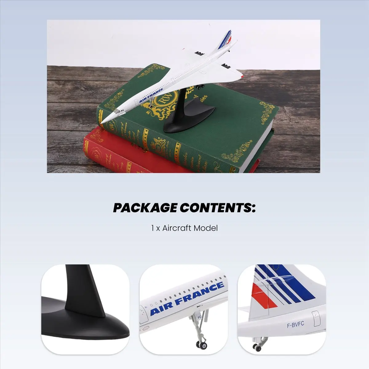 New Arrival Fashion 1/200 Concorde Supersonic Passenger Aircraft Air France Airways Model for Static Display Collection