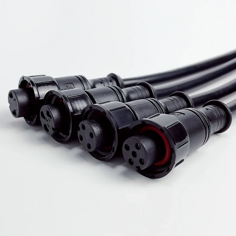 5/20 قطعة M16 المطاط الأساسية رئيس مقاوم للماء 2 3 4 5 دبوس IP67 سلك كابل التوصيل لشرائط ليد الذكور والإناث جاك الجوز موصل 20 سنتيمتر
