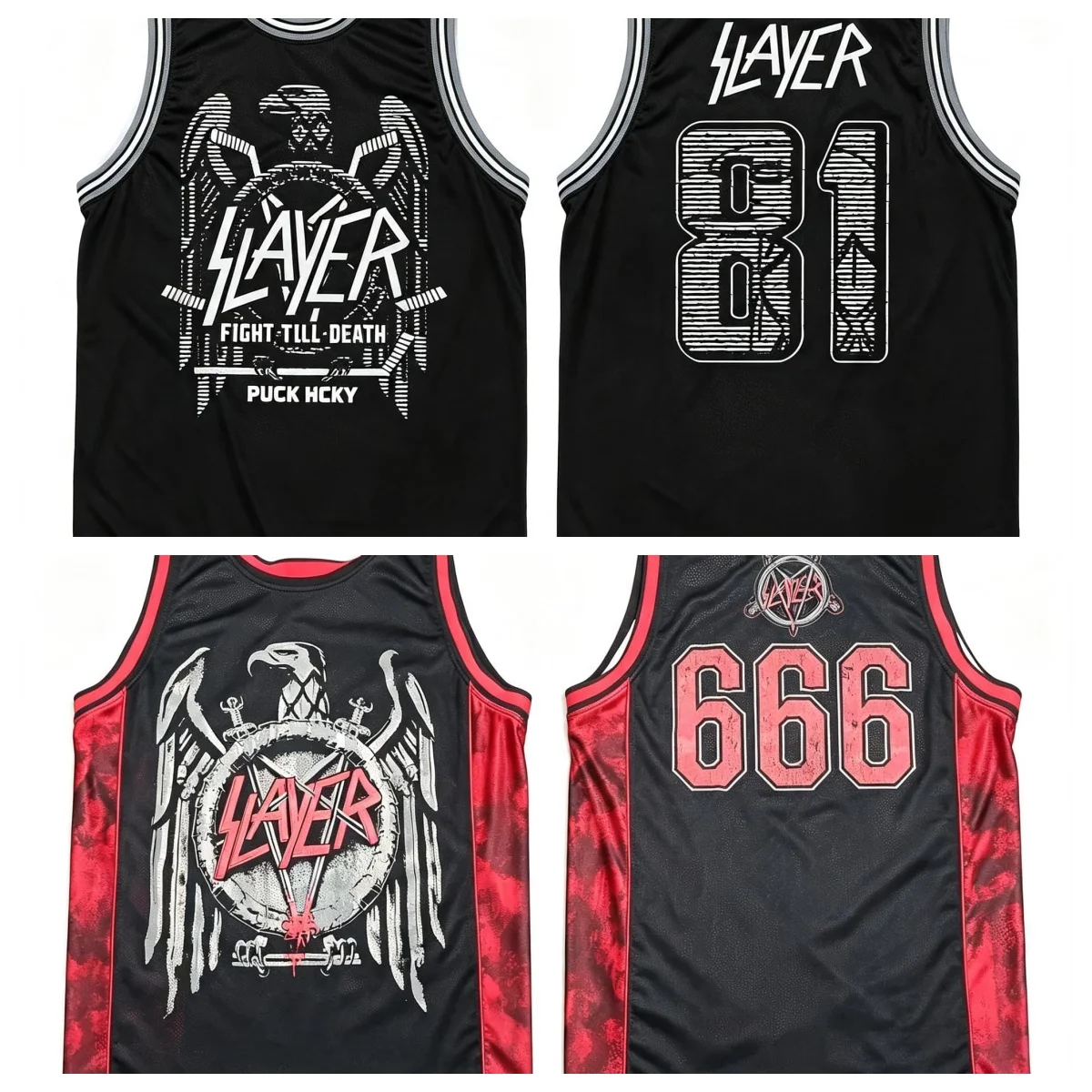 Men Black Mesh Basketball Jersey Eagle Graphic Number Print Sleeveless Unisex Punk Rock Streetwear Tank Top
