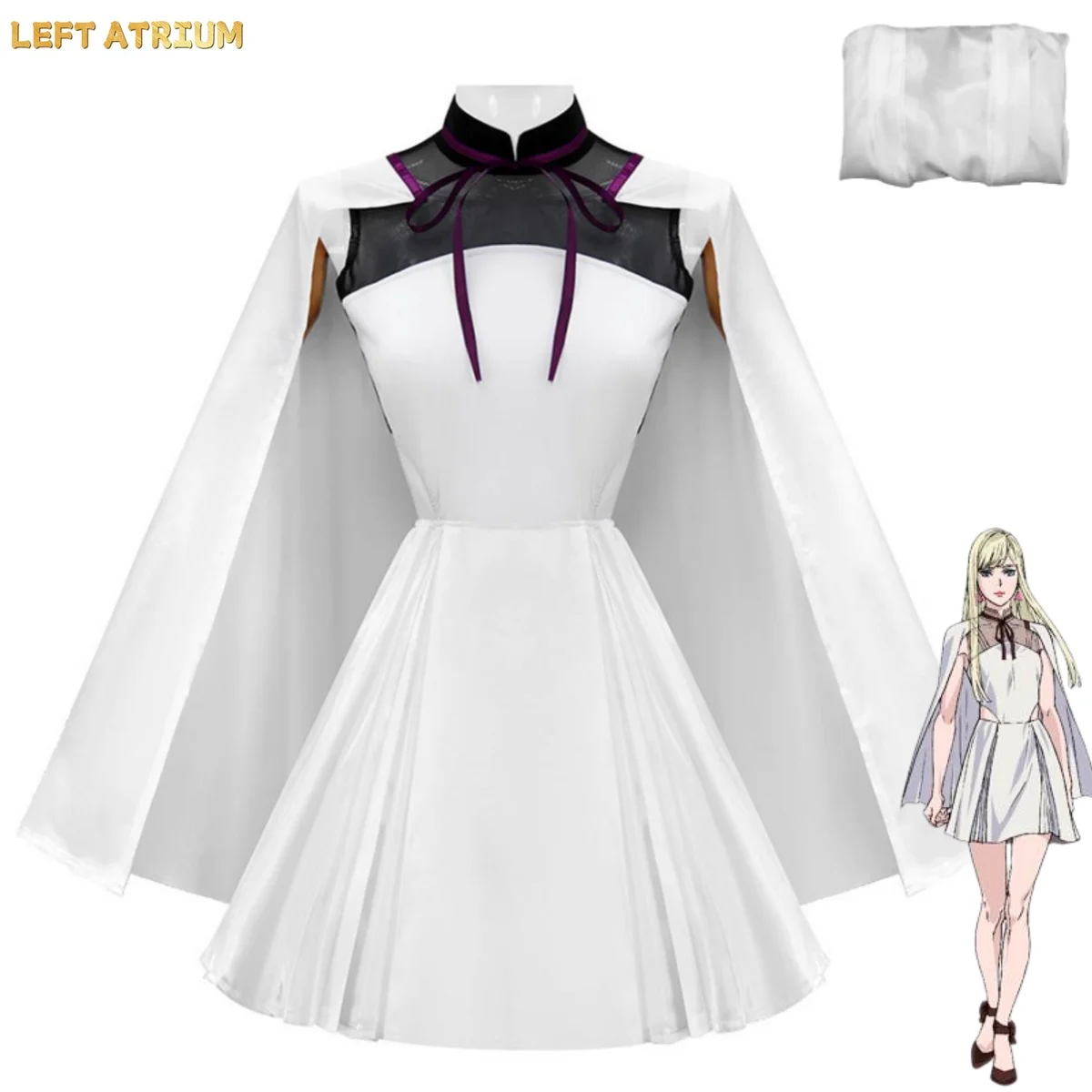 

Anime Gigi Andalucia Cosplay Costume White Elegant Evening Dress Cloak Adult Woman Sexy Masquerade Christmas Suit