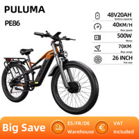 PULUMA PE86 Electric Bike 1000W Dual Motor 48V 20Ah adult   Electric Bicycle 26 Inch Wide Tire All Terrain E- Bike