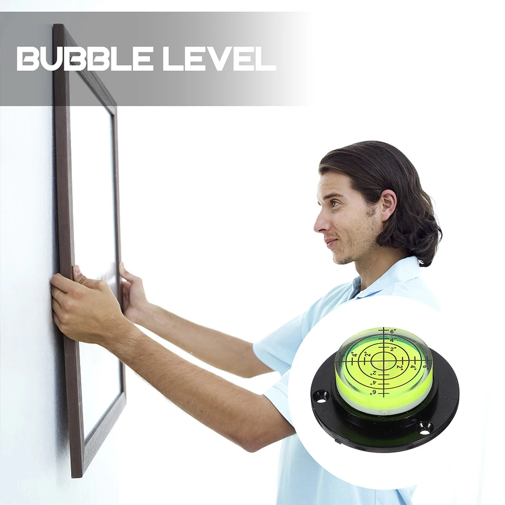 

2pcs Bubble Level Circular Pocket Mini Precision Level Tool For Measuring High Accuracy Sturdy Material Clear Visibility For Rv