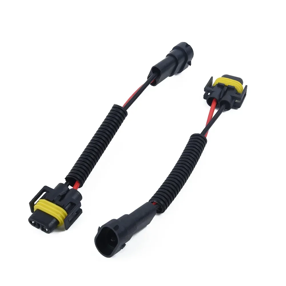 2pcs Harness Car Wiring H11 H8 H9 Headlights Lights Lamp Extension Connector Wire Adapter Male Female Pair Kit