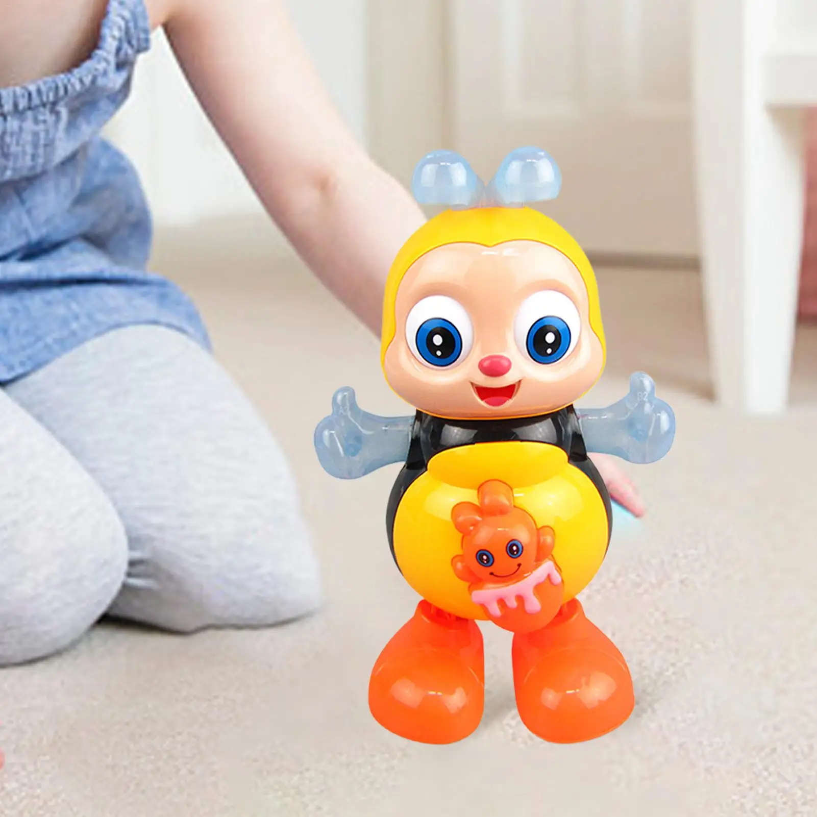 Elektrisch dansende bij Elektrisch speelgoed Muzikaal speelgoed Cartoon Bee met verlichting en muziek Interactief educatief speelgoed Voorschools leren