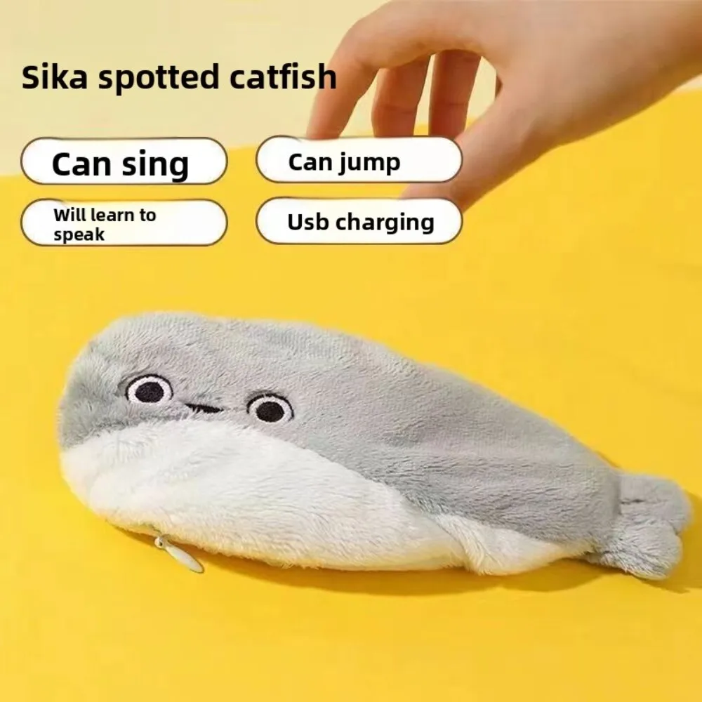 

Plush Turtle Stuffed Animal Toy with Moving Jumping Fish Sound Interactive Kids Gift for Children Playtime Home Office Decor