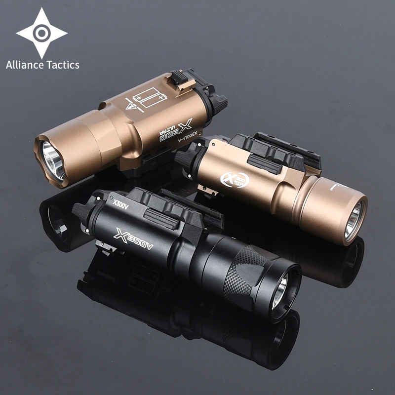 Tactical Surefir X300 X300U Ultra X300V XH35 Metal Pistol Gun Strobe LED Light Fit 20mm Rail Airsoft Hanging Hunting Flashlight