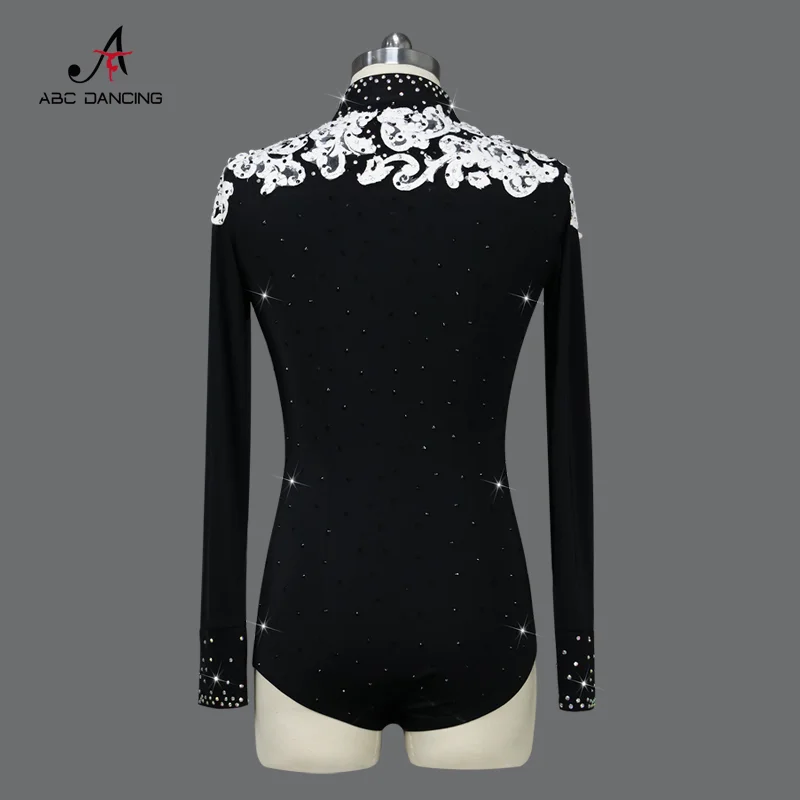 2024 Black Man Latin Dancewear Performance Dance Costume Men Kids Sports Clothes Ballroom Practice Wear Professional Competition