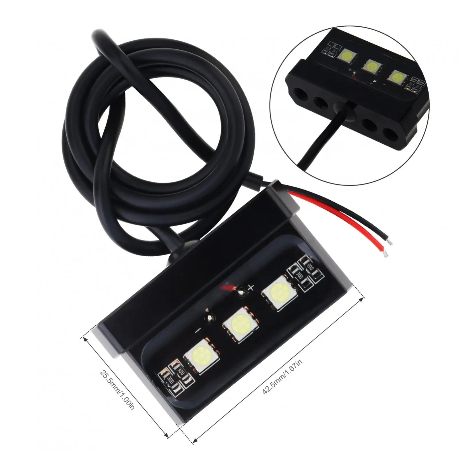 オートバイ用ミニLEDライセンスプレート,アルミニウム合金CNCライト,防水リアテール,12V, 1個