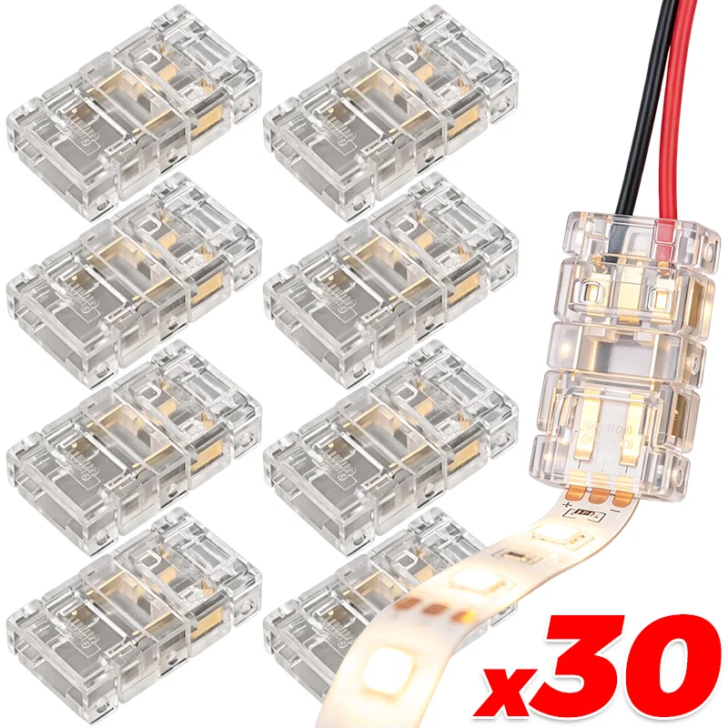 8/10mm 2P SMD/COB LED Strip Connectors LED Strip Crystal Terminals Board To Wire Connection Solderless Extension for Strip Light
