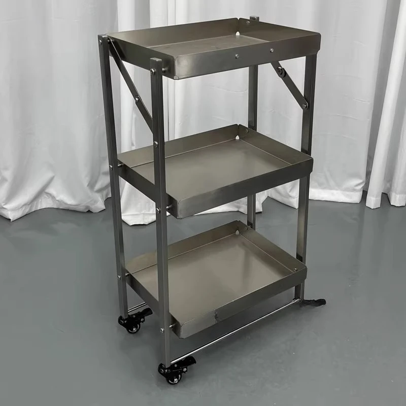 Spezifischer multifunktionaler Schneidwagen für den Friseursalon, beweglicher Aufbewahrungsschrank, Werkzeugschrank aus Edelstahl, Carrello-Möbel
