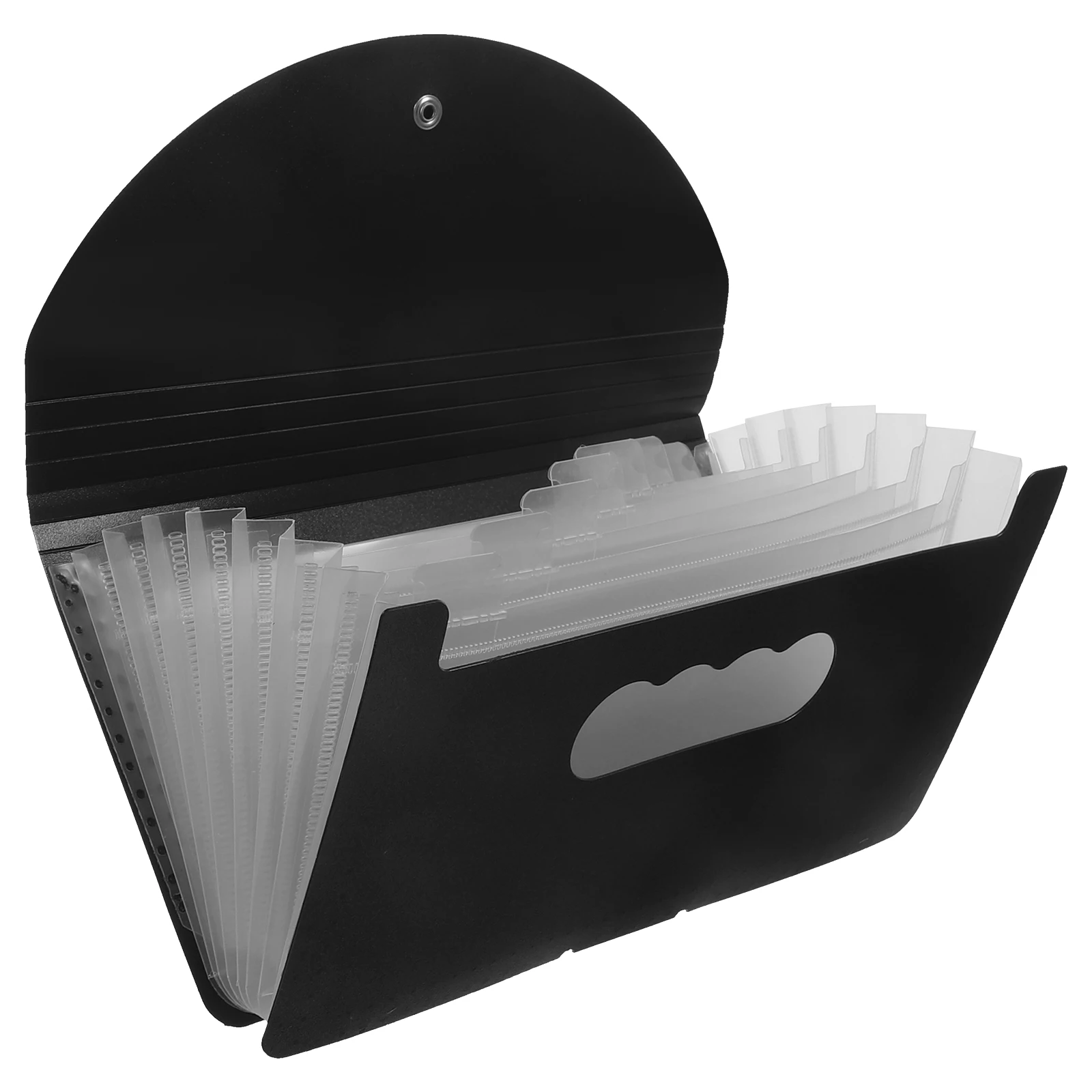 

8 -Layer File Folder Storage Box Pocket Organizer Office Material Black Portable Travel