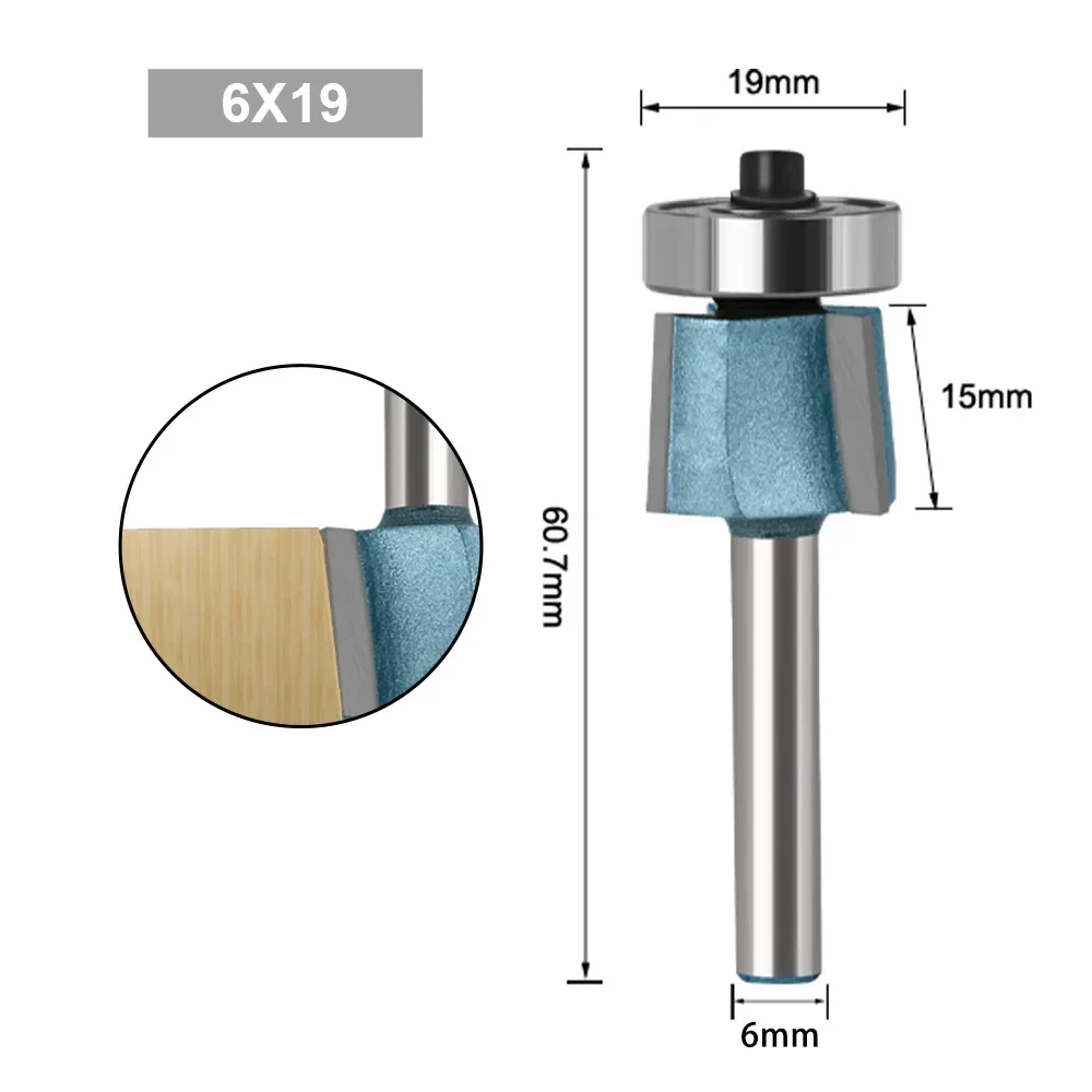 1 PC 6mm 6.35mm Shank 8 องศา Bevel ขอบมีดสามขอบ Bevel ขอบมีดขอบเครื่องซีลเครื่องมือหัว Chamfer มีด