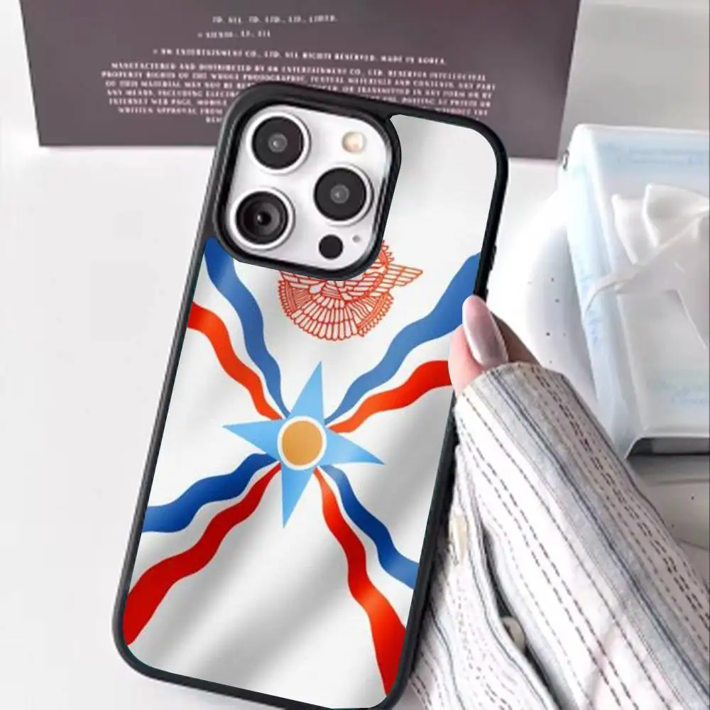 Capa de telefone A-Assyrian f-flag-s para iPhone 17,16,15,14,13,12,11,Pro,Max,Plus,Mini,Magsafe, capa de carregamento magnético sem fio