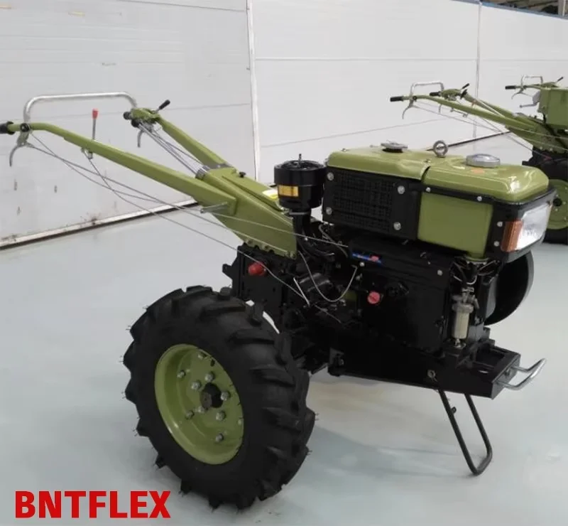 20Hp Complete Sets Agriculture Diesel Walk-Behind Tractor Rotary Tiller Flip Plough Maize Corn Planter-Rubber Making Machinery