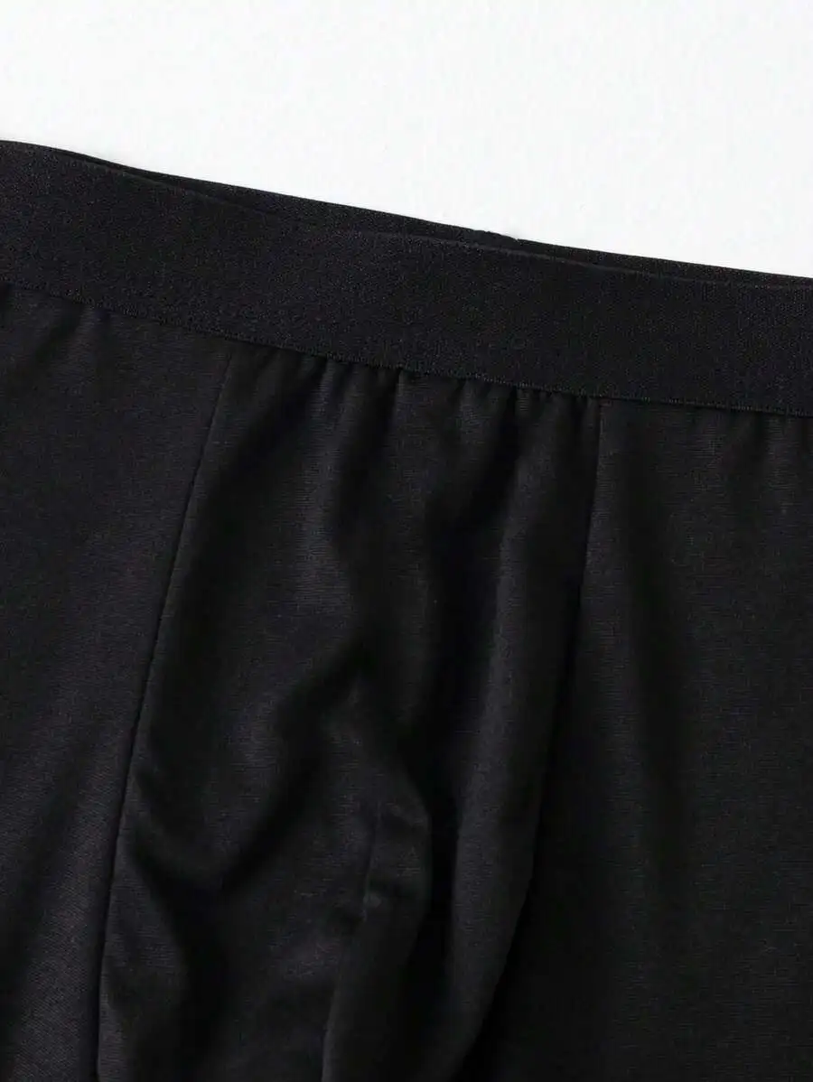 4 Pcs Solid Color Men Boxer Shorts Comfortable Square Leg Trunks For Sports