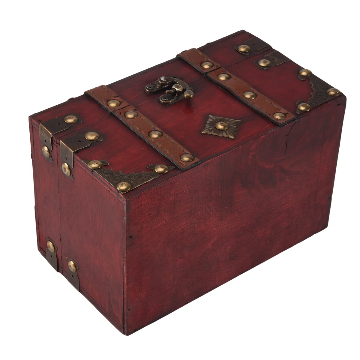 ABQR Retro Treasure Chest Vintage Wooden Storage Box Antique Style Jewelry Organizer for Jewelry Box Trinket Box Small