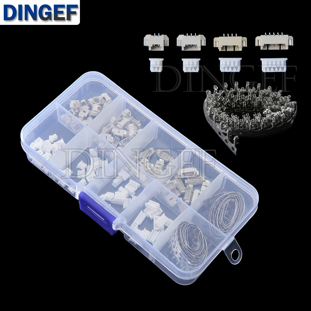 

60Set/190PCS 1.25mm Horizontal Surface Mount Housing Terminals 2P 3P 4P 5P Combined Connector KIT