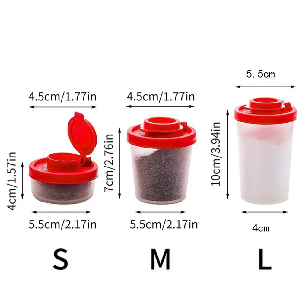 Mini Condiment Bottles Airtight Spice Containers Set of 2 Plastic Salt Pepper Shakers with Lids Moisture for Kitchen for Picnic