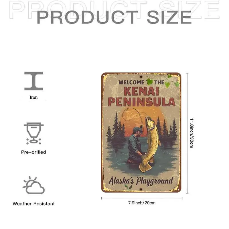 Interesting Kennebunk Peninsula vintage metal sign，Pre-drilled holes，Suitable for indoor use、Garden、Outdoor、Home