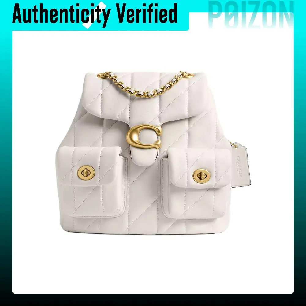COACH Tabby Quilting Sheepskin Backpack Small Women's Chalk White CU076-B4HA