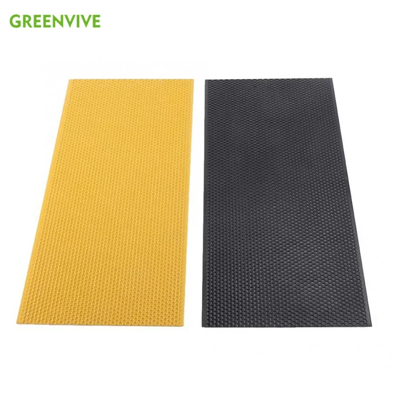 

10PCS Plastic Beeswax Foundation Sheets Honeycomb Beeswax Foundation Honeycomb Foundation Frame Base Sheets Black and Yellow