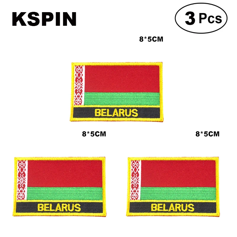 Belarus Rectangular Shape Flag patches embroidered flag patches national flag patches for clothing DIY Decoration