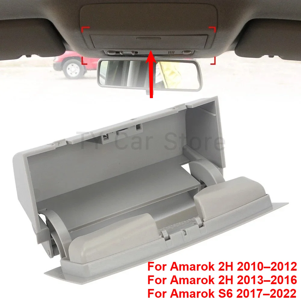 Gray Overhead Console Spectacles Holder Sunglass Box For Volkswagen VW AMAROK 2H S6 2010-2022 2H0868565EY20 2H0868565AY20