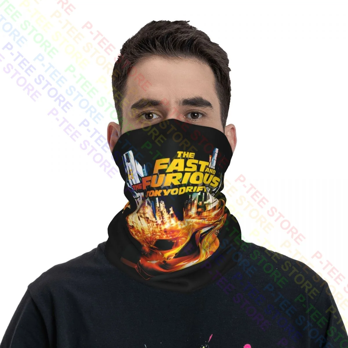 O rápido e furioso tóquio drift pescoço gaiter bandana lenço máscara facial unisex ciclismo alta elástica