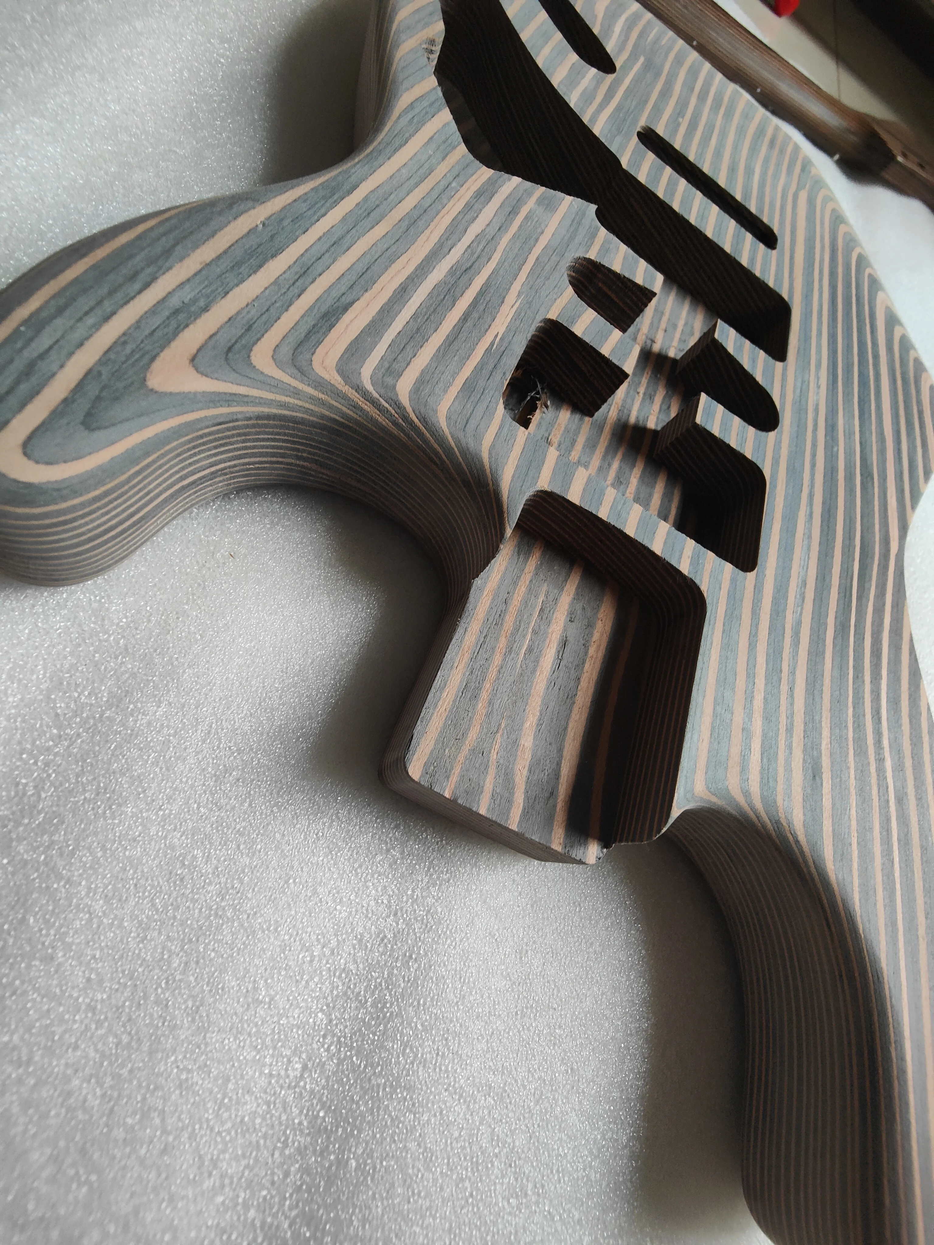 Costomozied Zebra Wood Hollow Guitar Panel, HSH Style, Blank Electric Guitar Body, Matte Finished Empty Barrel, DIY Guitar Part