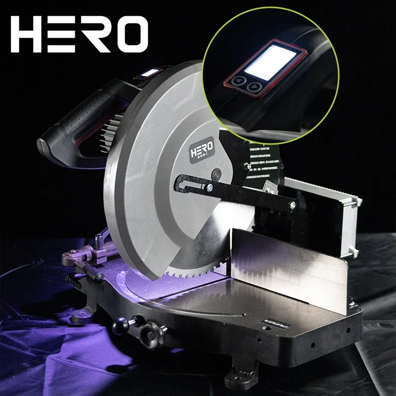 HERO Small Stainless Pipe Dry Cutter Brushless Chop Cold Metal Saw Cutting Circular Miter Saw Machine Mini Electric Power