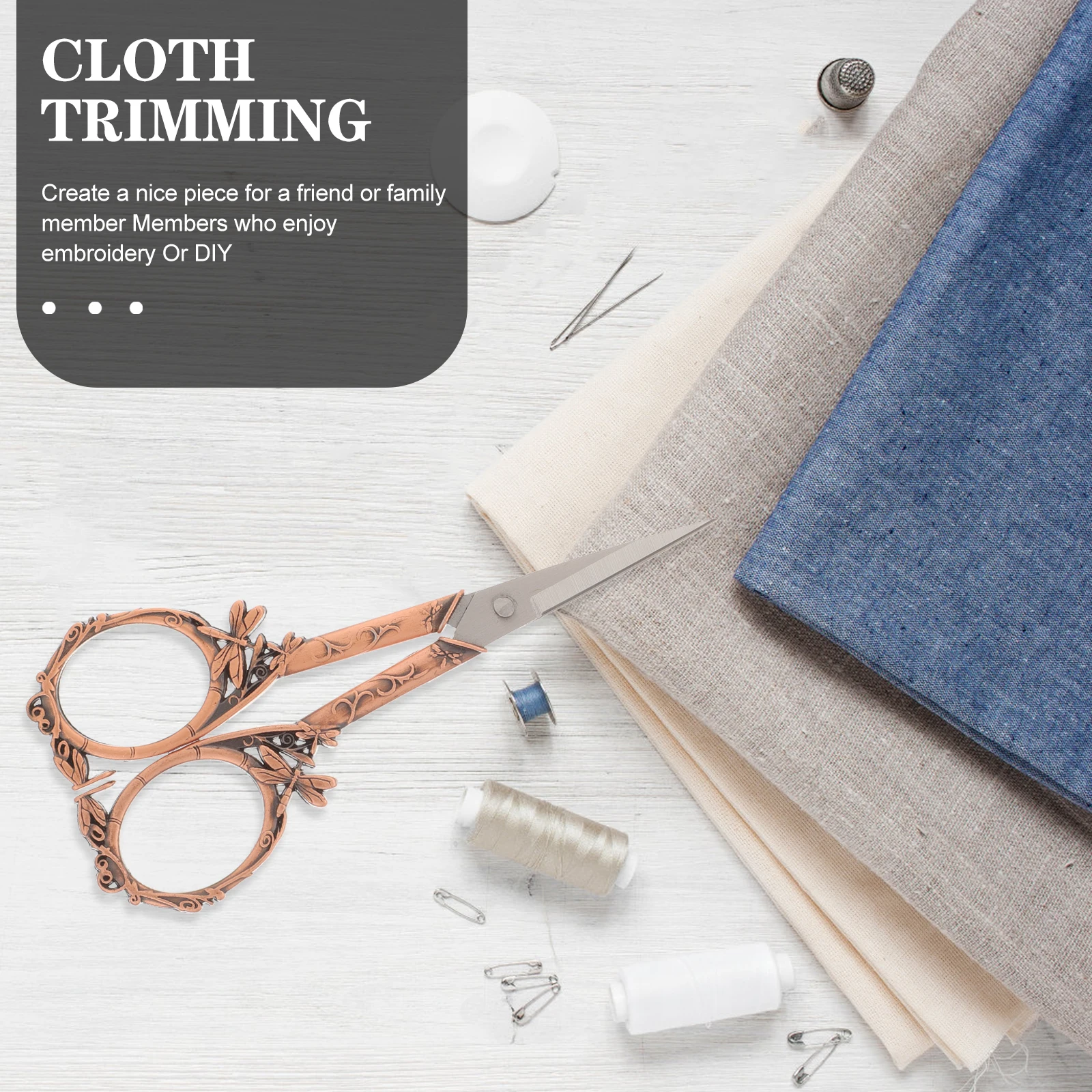 

Small Stainless Steel Sewing Scissor Sharp Tips Cross Stitch Embroidery Tool for Thread Fabric Paper Ribbon Cutting Lightweight