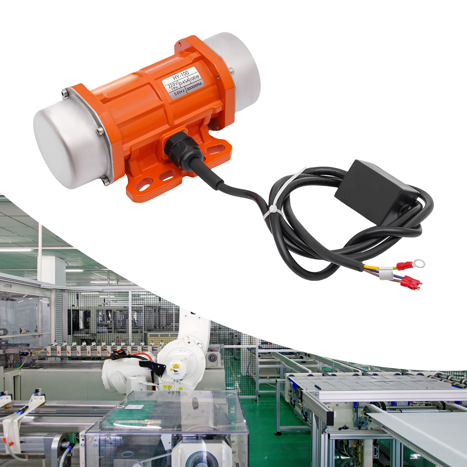 Moteur à vibrations 100W, moteur polyvalent, bloc excentrique réglable, utilisé dans l'exploitation minière, la construction, l'industrie chimique, 110V/220V