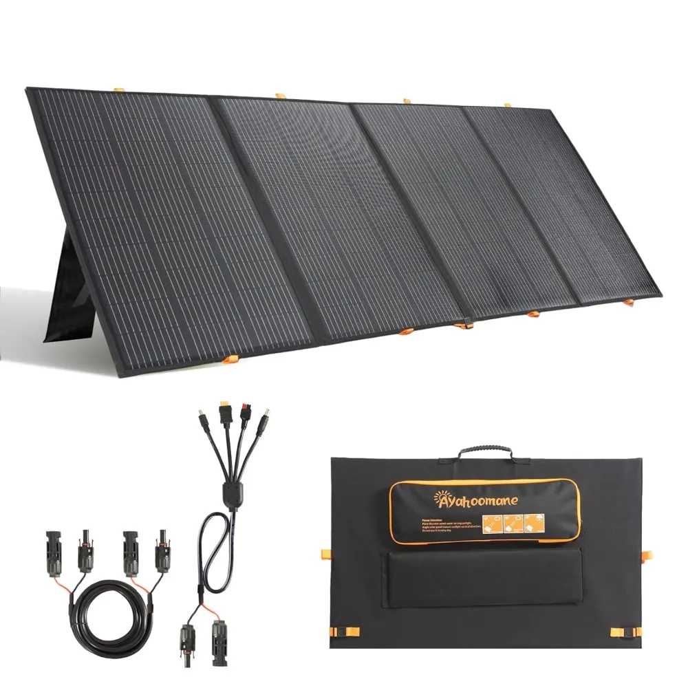 400W Portable Solar Panel,Foldable Solar Panel Power Backup,36V Output Solar Charger for Power Station Off Grid, Customized