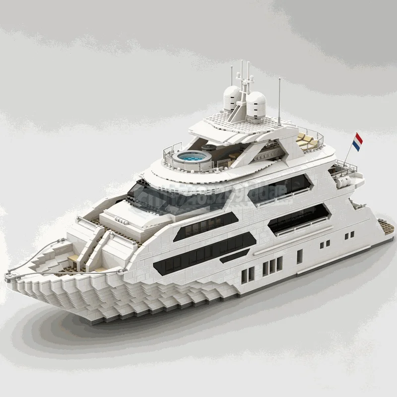 4657 PCS Super Yacht Luxury Ship MOC Model Custom Puzzle Architecture DIY Creative Assembly Educational Gifts Collection Decor