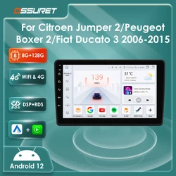 Autoradio Carplay Android 12 de 9 Pouces avec Écran 4G 2DIN, Lecteur Vidéo de Limitation pour Fiat Ducato 3/Cristaux et Jumper 2/KIT Boxer 2, 7862