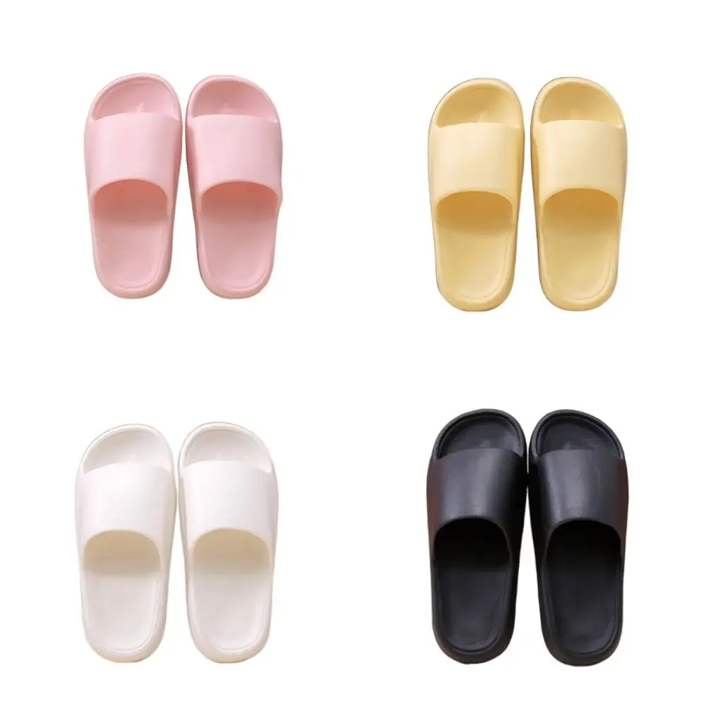 Zachte effen kleur EVA flats pantoffels antislip anti-geur platform slippers open teen paar bovenkleding schoenen strand