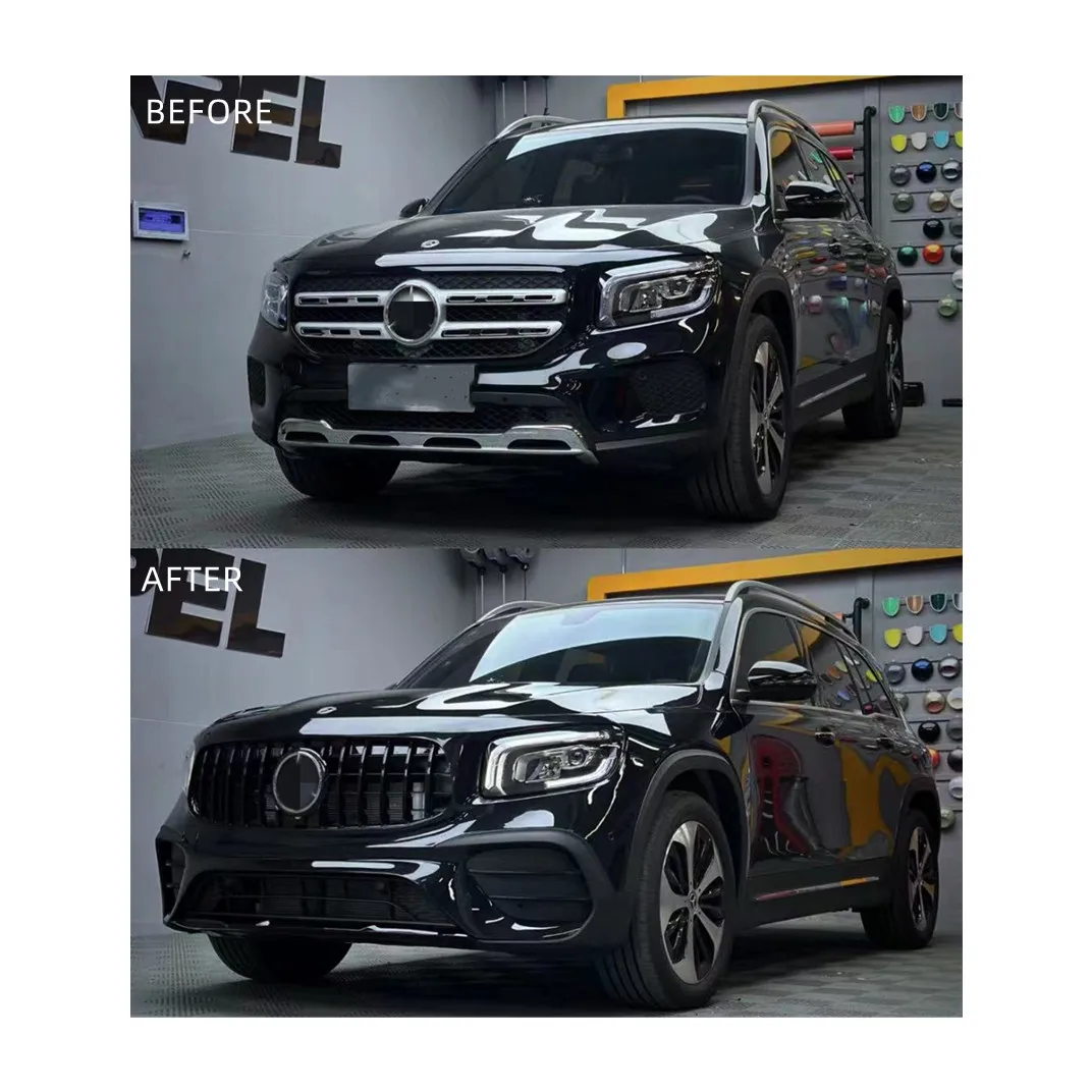 Adatto per Mercedes benz GLB X247 2020- a GLB35 AMG paraurti anteriore con griglia, diffusore posteriore tubo di scarico accessori auto