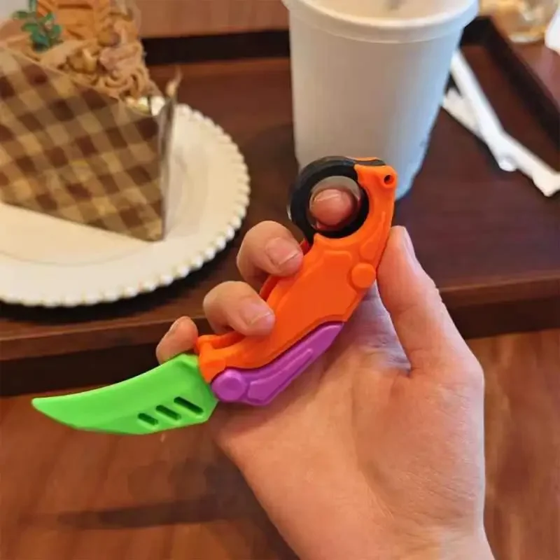 3D Printed Claw Knives Toys Gravity Radish Knife Foldable Toy Knives Fidget Knife Sensory Push Stress Toys Gift For Adults Kids