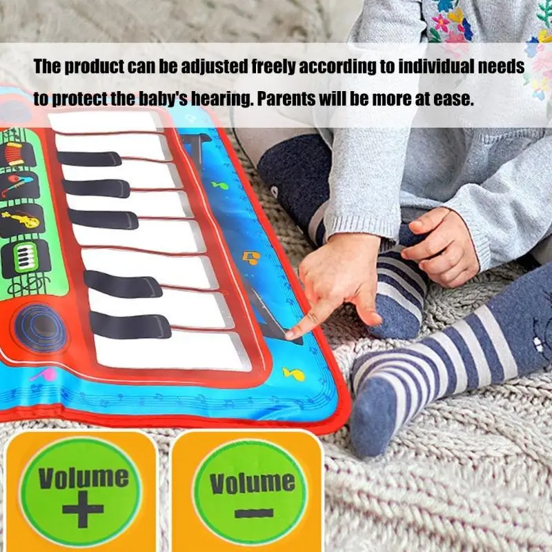 

Гибкий музыкальный игровой коврик, комбинированная игрушка-барабан и фортепиано для детей, переносной, удобный для хранения, для