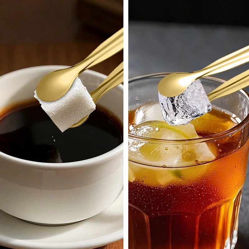 1-4pc Stainless Steel Ice Sugar Tongs Food Clips Coffee Cubes BBQ Meat Tong Bread Food Clamp Restaurants Home Mini Kitchen Tool view 2